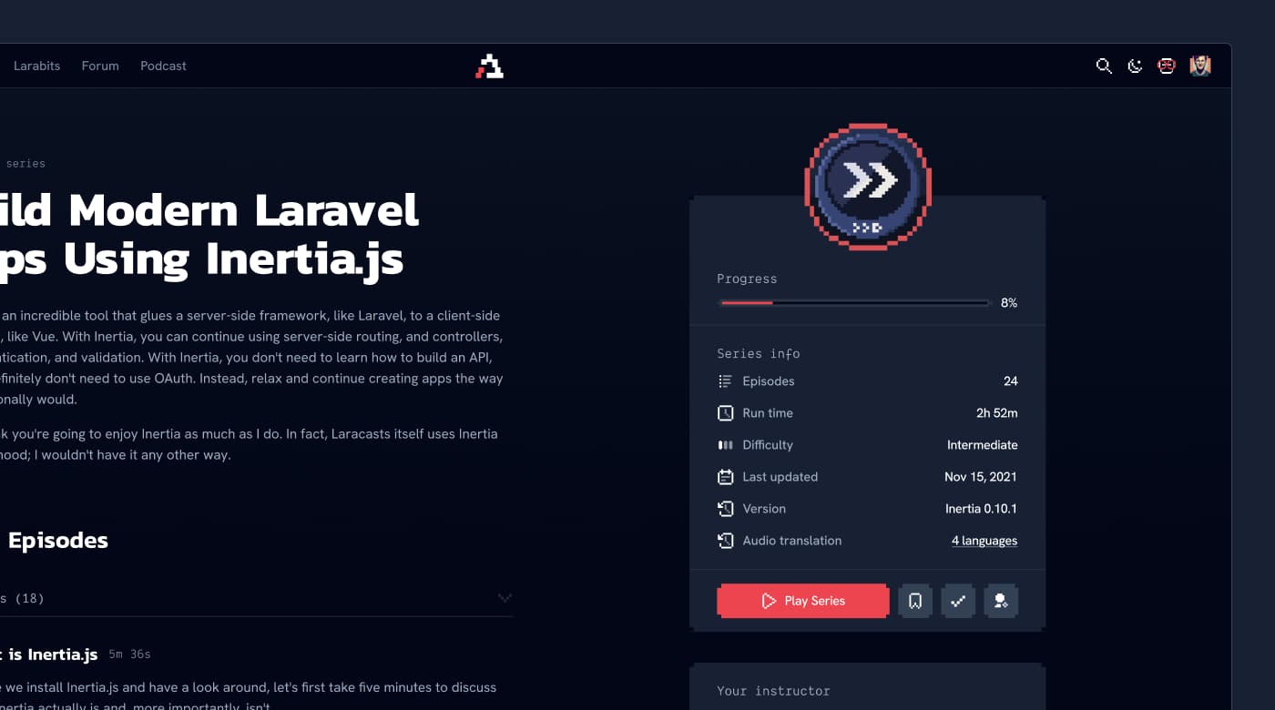 Course Overview page